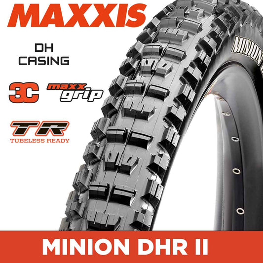 MAXXIS Minion DHR II - 27.5 X 2.40 Folding 60TPIx2 DH 3C MaxxGrip TR